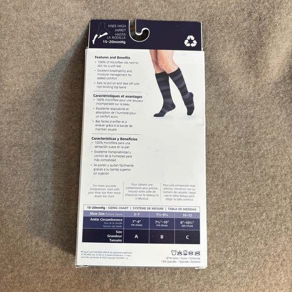 SIGVARIS WELL BEING Sz 7.5-9.5 Pink Stripe Compression Socks 15-20 mm hg NEW - Picture 5 of 8